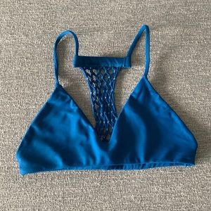 Mikoh Swim Maui Crochet Racerback Blue Bikini  Small
